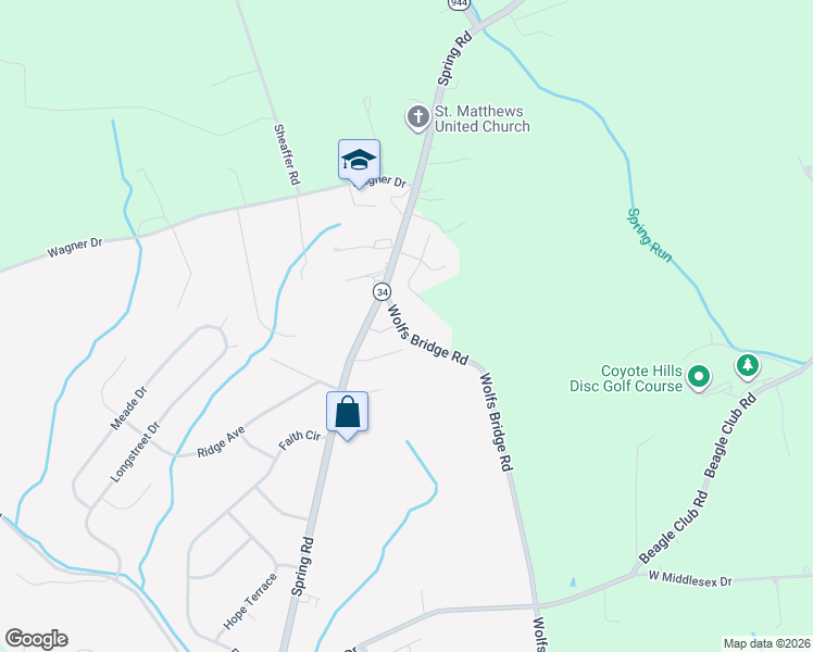 map of restaurants, bars, coffee shops, grocery stores, and more near 3141 Spring Road in Carlisle