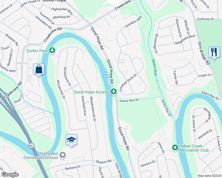 map of restaurants, bars, coffee shops, grocery stores, and more near 809 Good Hope Road in Mechanicsburg