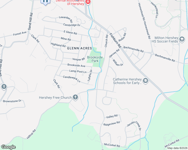 map of restaurants, bars, coffee shops, grocery stores, and more near 221 Lamp Post Lane in Hershey