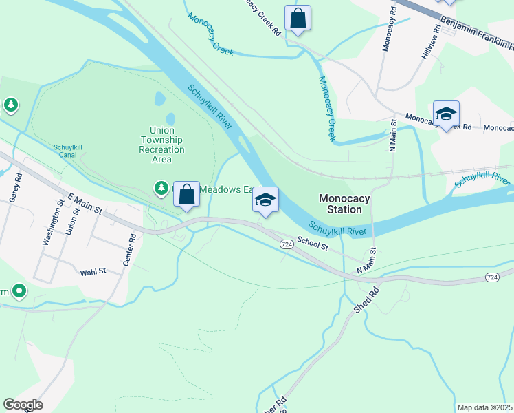 map of restaurants, bars, coffee shops, grocery stores, and more near 1429 E Main St in Douglassville