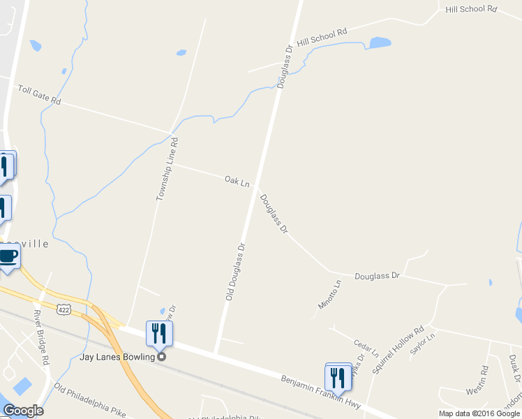 map of restaurants, bars, coffee shops, grocery stores, and more near 342 Douglass Dr in Douglassville
