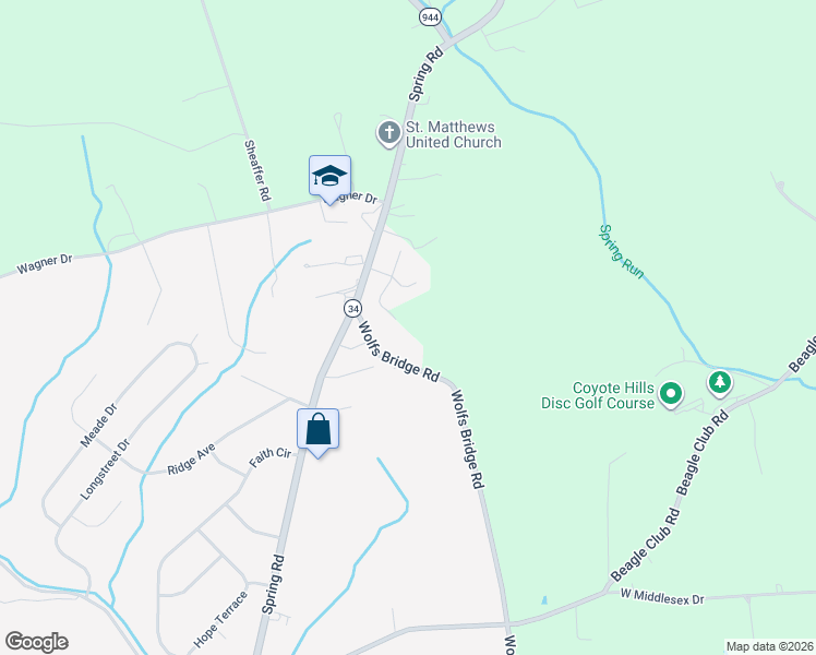 map of restaurants, bars, coffee shops, grocery stores, and more near 3141 Spring Rd in Carlisle