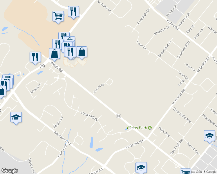 map of restaurants, bars, coffee shops, grocery stores, and more near 113 Vernon Ct in Lansdale