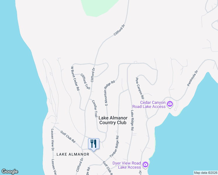 map of restaurants, bars, coffee shops, grocery stores, and more near 662 East Mountain Ridge Road in Westwood