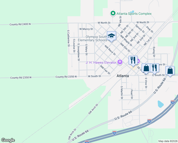 map of restaurants, bars, coffee shops, grocery stores, and more near 719-799 South Mary Street in Atlanta
