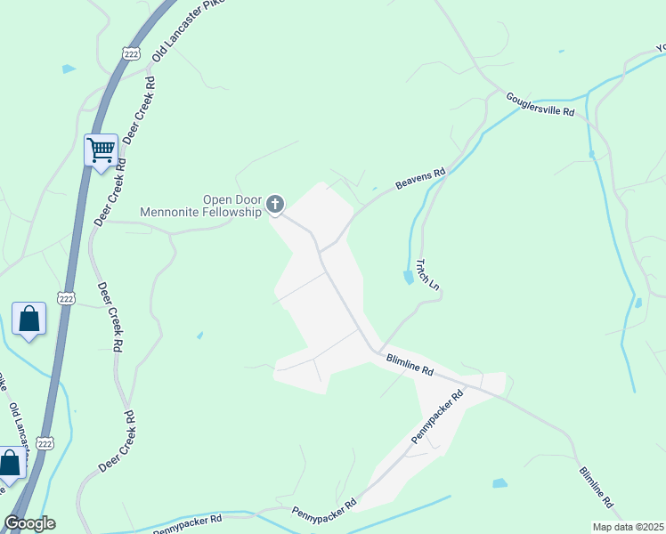 map of restaurants, bars, coffee shops, grocery stores, and more near 215 Blimline Road in Mohnton