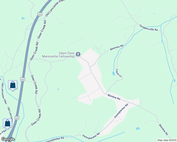 map of restaurants, bars, coffee shops, grocery stores, and more near 215 Blimline Road in Mohnton