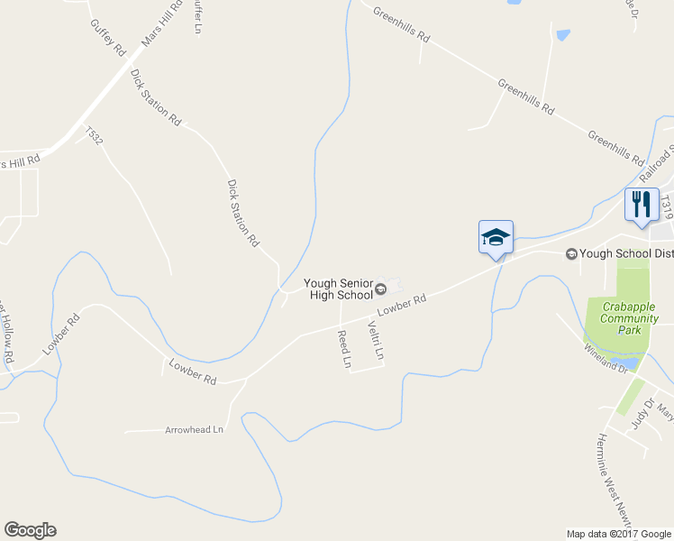 map of restaurants, bars, coffee shops, grocery stores, and more near 426 Dick Station Road in Irwin