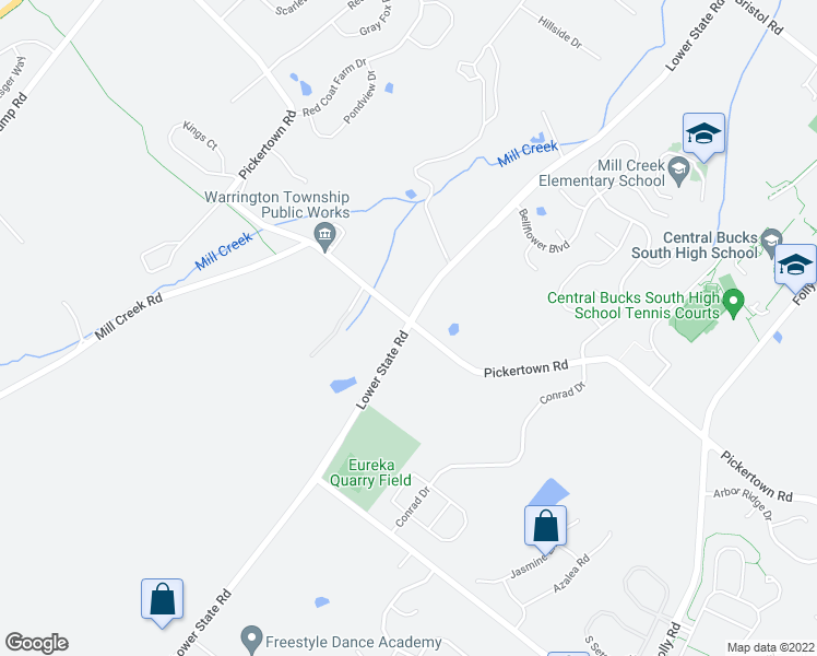 map of restaurants, bars, coffee shops, grocery stores, and more near 867 Lower State Road in Chalfont