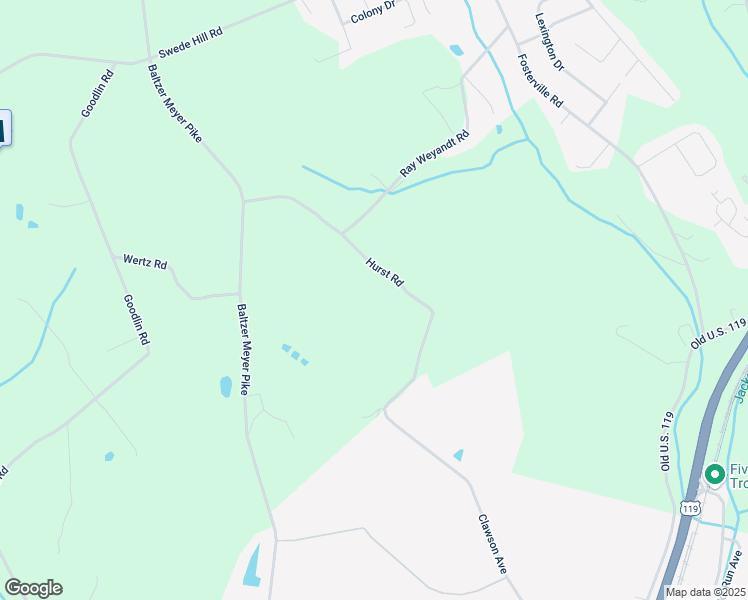 map of restaurants, bars, coffee shops, grocery stores, and more near 1019 Hurst Road in Greensburg