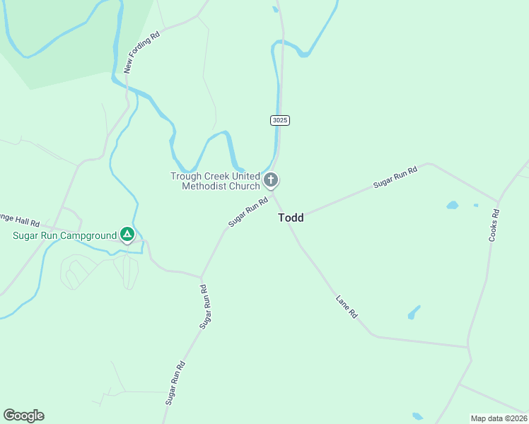 map of restaurants, bars, coffee shops, grocery stores, and more near 18671 Sugar Run Road in Todd