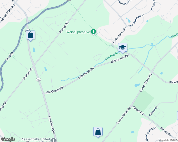 map of restaurants, bars, coffee shops, grocery stores, and more near 580 Mill Creek Rd in Chalfont
