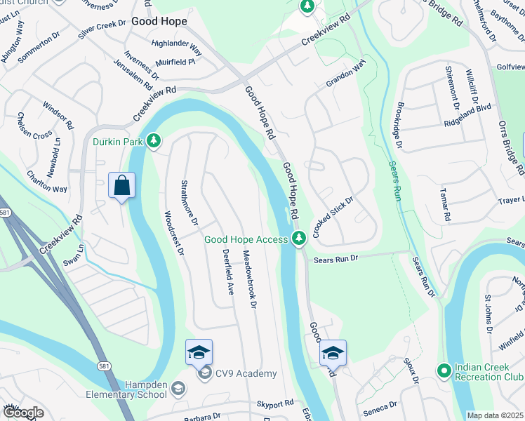 map of restaurants, bars, coffee shops, grocery stores, and more near 5265 Terrace Road in Mechanicsburg