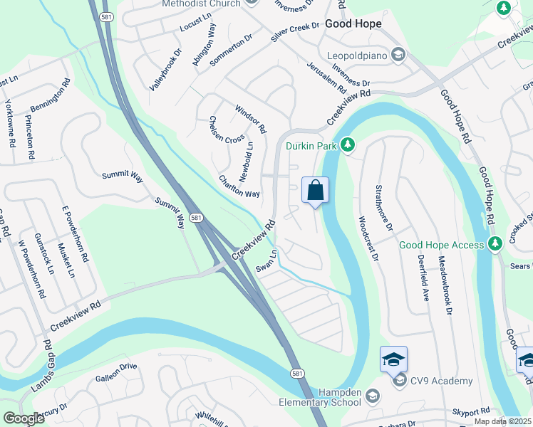 map of restaurants, bars, coffee shops, grocery stores, and more near 1040 Windsor Road in Mechanicsburg