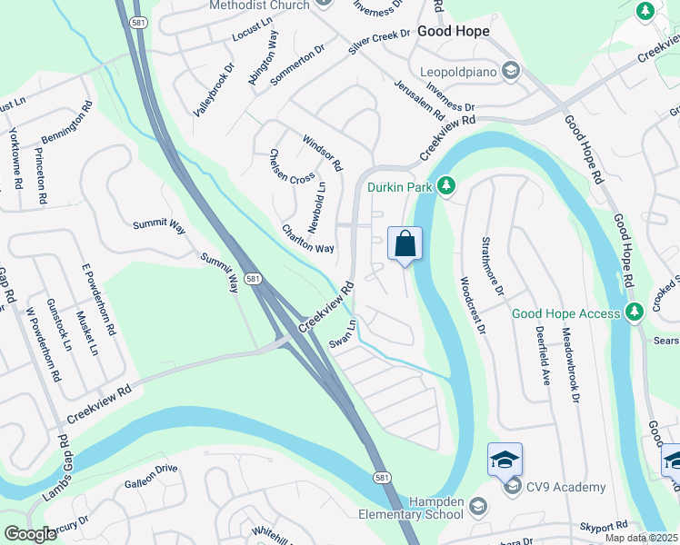 map of restaurants, bars, coffee shops, grocery stores, and more near 1040 Windsor Road in Mechanicsburg