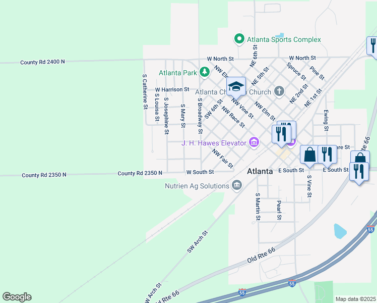 map of restaurants, bars, coffee shops, grocery stores, and more near 500-698 W Chatham St in Atlanta