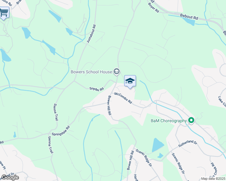 map of restaurants, bars, coffee shops, grocery stores, and more near 424 Bower Hill Road in Venetia