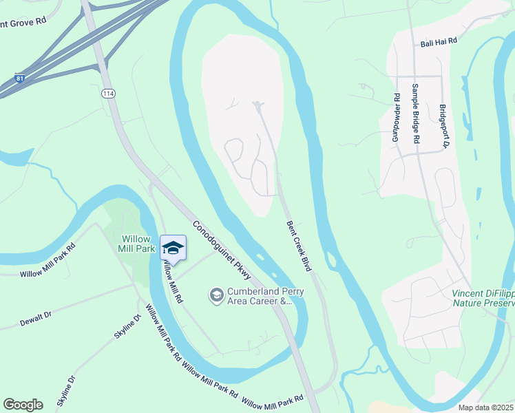 map of restaurants, bars, coffee shops, grocery stores, and more near 2100 Bent Creek Boulevard in Mechanicsburg