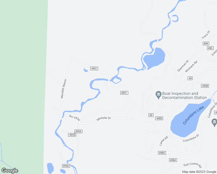 map of restaurants, bars, coffee shops, grocery stores, and more near County Road 4951 in Grand Lake