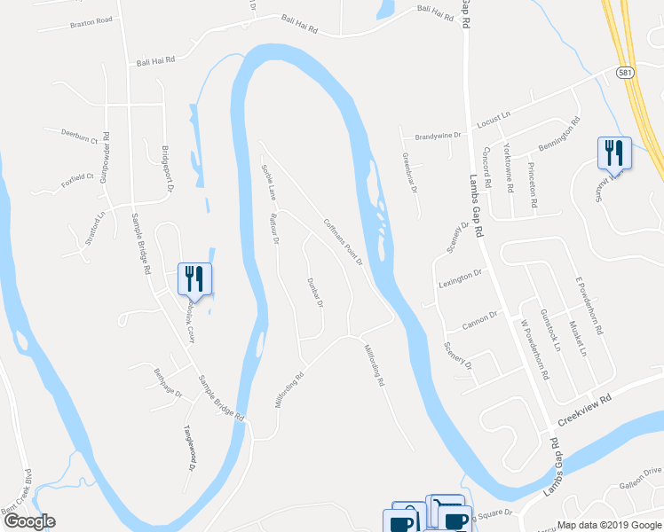 map of restaurants, bars, coffee shops, grocery stores, and more near 108 Balfour Drive in Mechanicsburg