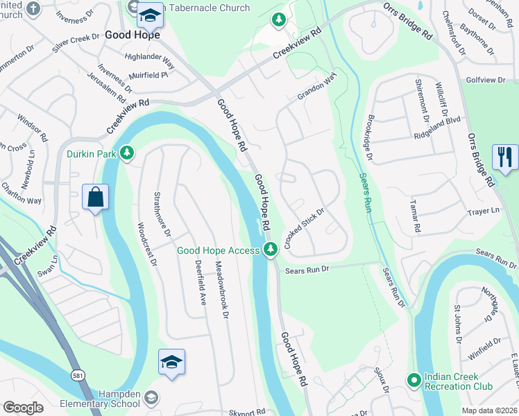 map of restaurants, bars, coffee shops, grocery stores, and more near 809 Good Hope Road in Mechanicsburg