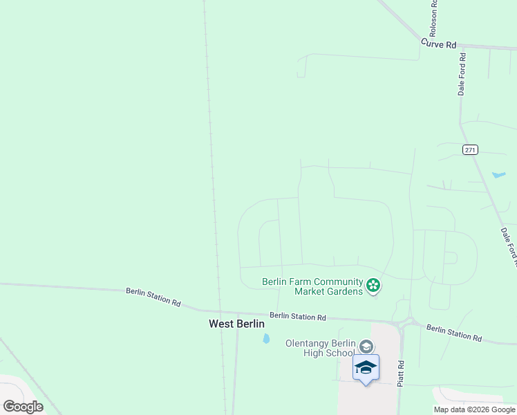 map of restaurants, bars, coffee shops, grocery stores, and more near 2807 Berlin Station Road in Delaware