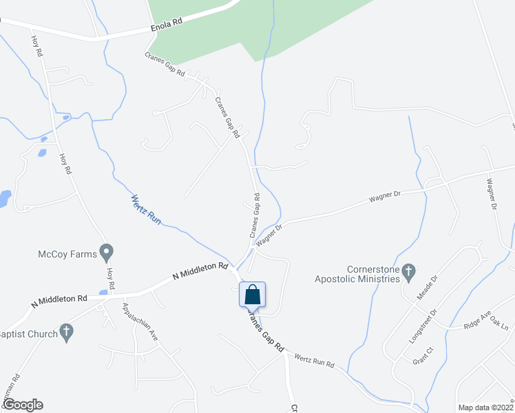 map of restaurants, bars, coffee shops, grocery stores, and more near 869 Cranes Gap Road in Carlisle