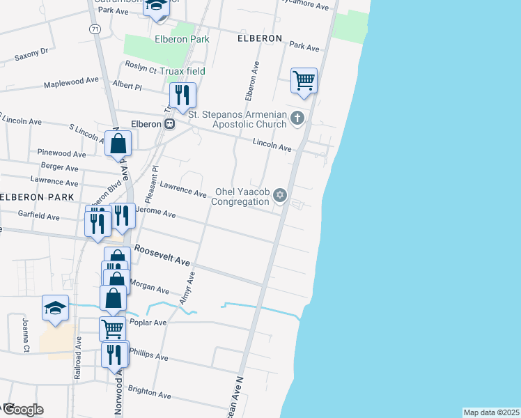 map of restaurants, bars, coffee shops, grocery stores, and more near 17 Candy Lane in Deal