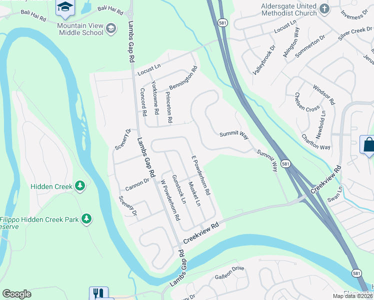 map of restaurants, bars, coffee shops, grocery stores, and more near 1211 East Powderhorn Road in Mechanicsburg