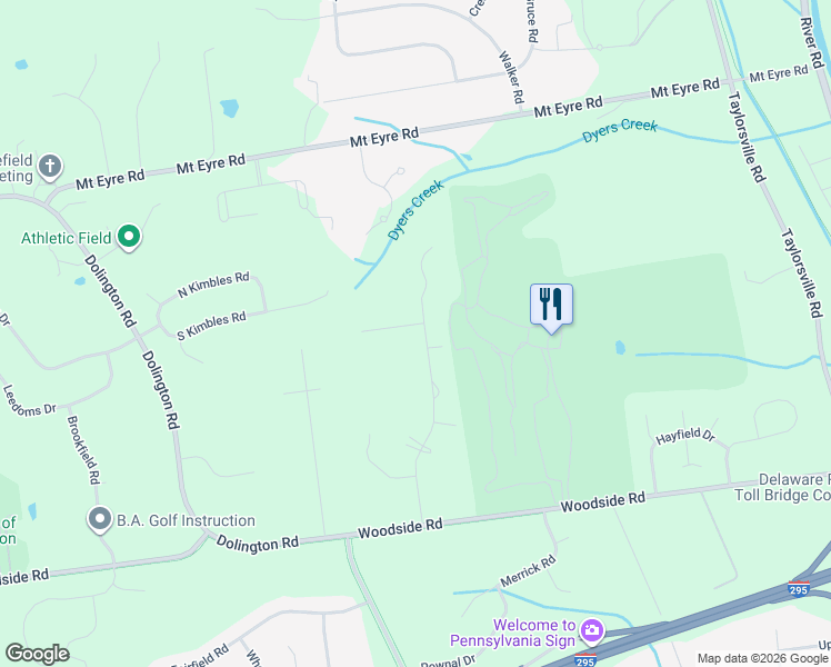 map of restaurants, bars, coffee shops, grocery stores, and more near 27 Delaware Rim Drive in Yardley