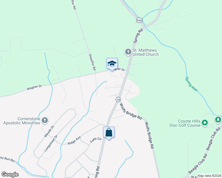 map of restaurants, bars, coffee shops, grocery stores, and more near 3142 Spring Road in Carlisle