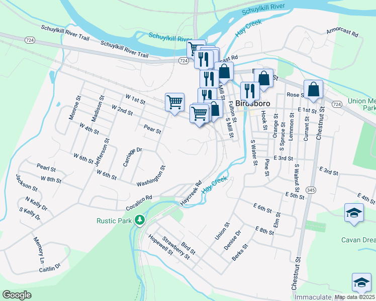 map of restaurants, bars, coffee shops, grocery stores, and more near 4 Brooke Manor in Birdsboro