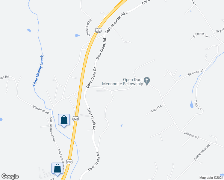 map of restaurants, bars, coffee shops, grocery stores, and more near 113 Blimline Road in Sinking Spring