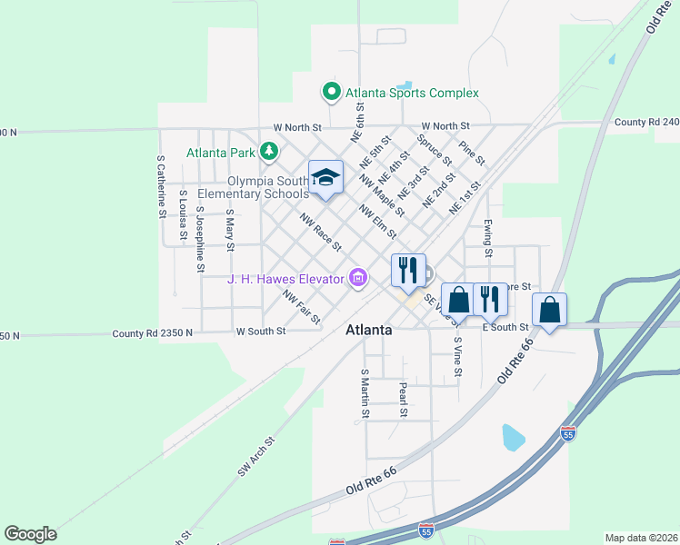 map of restaurants, bars, coffee shops, grocery stores, and more near 207 Southwest 3rd Street in Atlanta