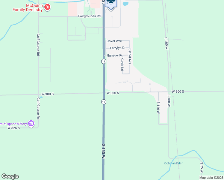 map of restaurants, bars, coffee shops, grocery stores, and more near 1438 W 300 S in Tipton