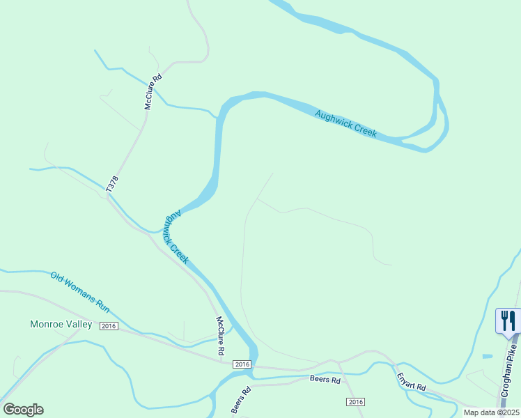 map of restaurants, bars, coffee shops, grocery stores, and more near 18116 Clark Road in Shirleysburg