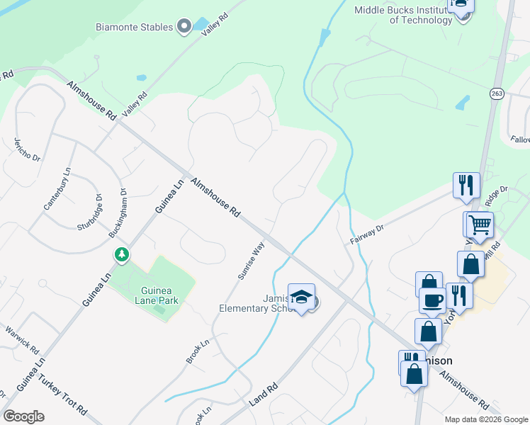 map of restaurants, bars, coffee shops, grocery stores, and more near 1935 Saint Andrews Court in Jamison