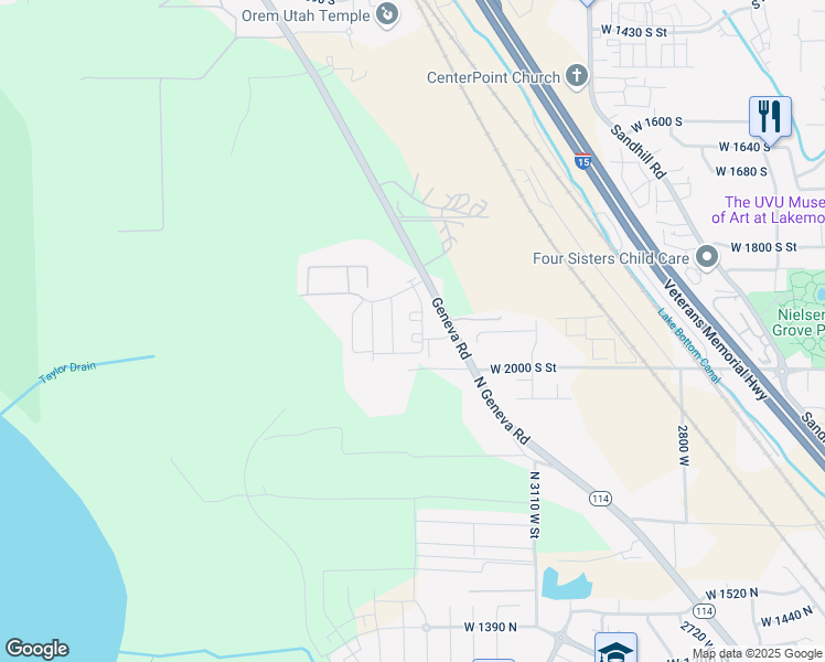 map of restaurants, bars, coffee shops, grocery stores, and more near 1956 South 1030 West in Orem