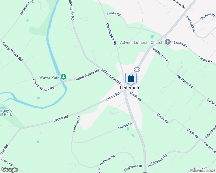 map of restaurants, bars, coffee shops, grocery stores, and more near 711 Lederach Station Way in Schwenksville
