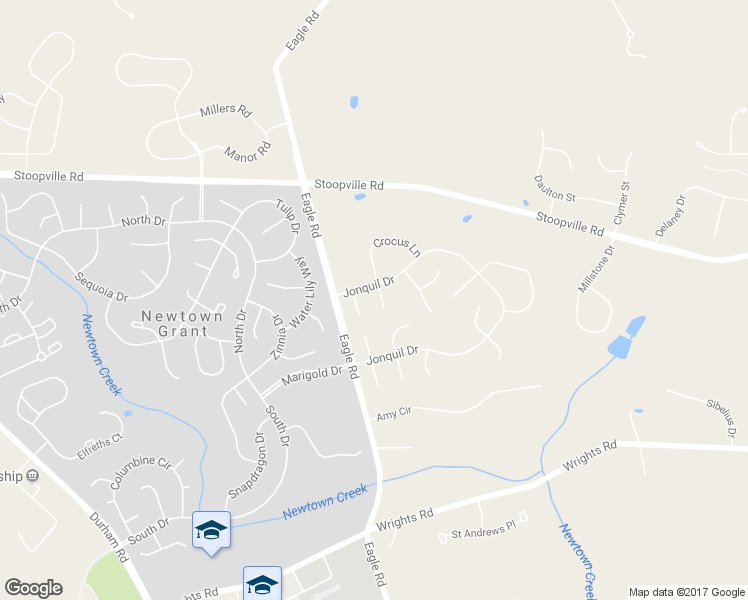 map of restaurants, bars, coffee shops, grocery stores, and more near 4 Chickory Place in Newtown