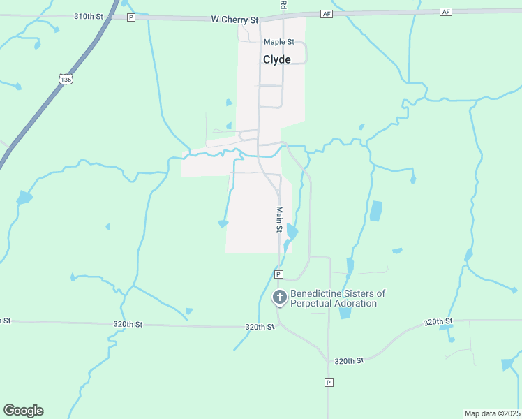 map of restaurants, bars, coffee shops, grocery stores, and more near in Clyde