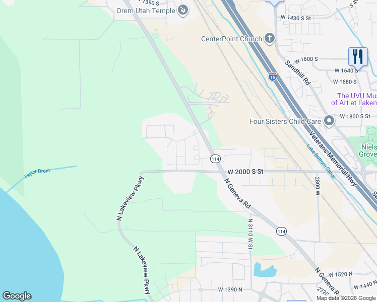 map of restaurants, bars, coffee shops, grocery stores, and more near 1956 South 1030 West in Orem