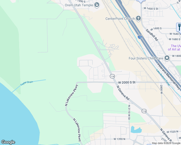 map of restaurants, bars, coffee shops, grocery stores, and more near 1800 Geneva Road in Orem