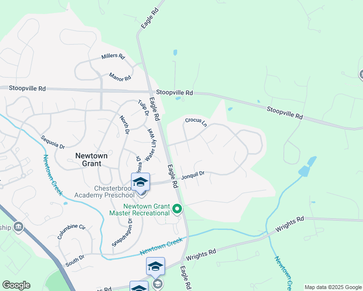 map of restaurants, bars, coffee shops, grocery stores, and more near 87 Jonquil Drive in Newtown
