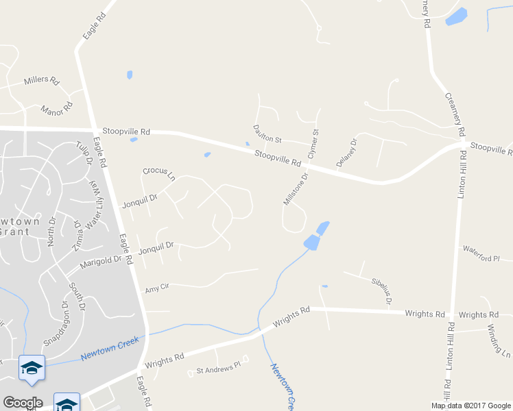 map of restaurants, bars, coffee shops, grocery stores, and more near 16 Amaryllis Lane in Newtown