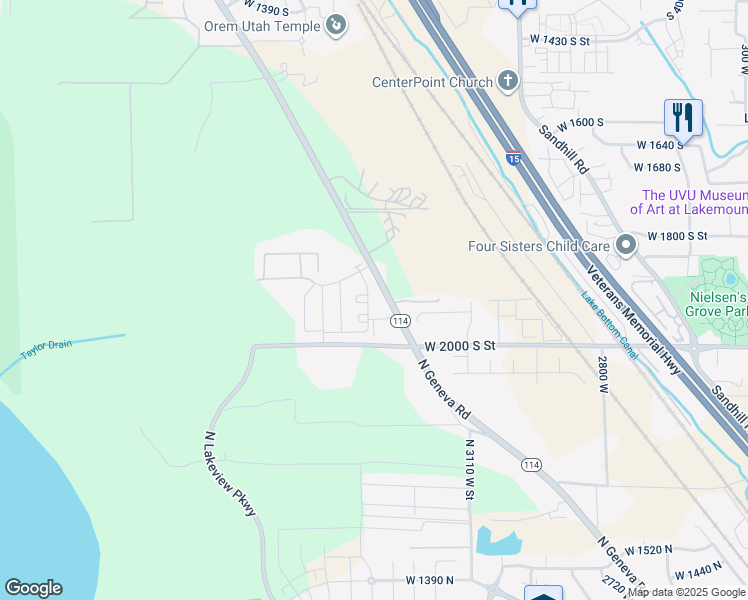 map of restaurants, bars, coffee shops, grocery stores, and more near 1901 South 1030 West in Orem