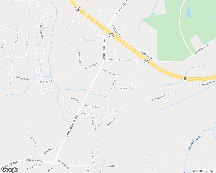 map of restaurants, bars, coffee shops, grocery stores, and more near 18 Darien Court in Colts Neck