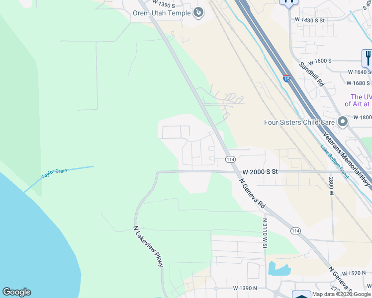 map of restaurants, bars, coffee shops, grocery stores, and more near 1178 West 1860 South Street in Orem