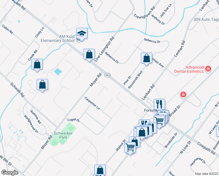 map of restaurants, bars, coffee shops, grocery stores, and more near 523 Peterson Way in Hatfield