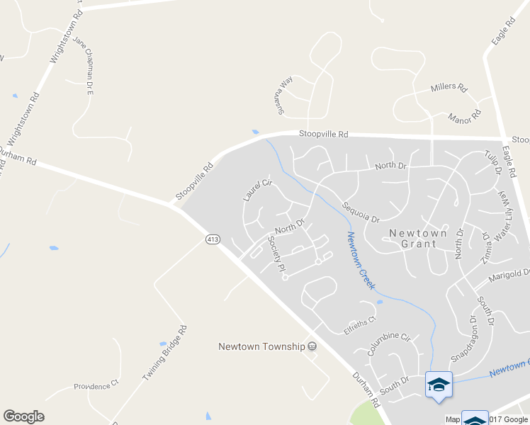 map of restaurants, bars, coffee shops, grocery stores, and more near 34 Cottonwood Street in Newtown